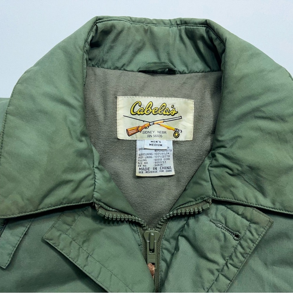 Cabela's Goose Down Field Jacket Mens Medium Fleece Lined Removable Hood  READ - Picture 4 of 16